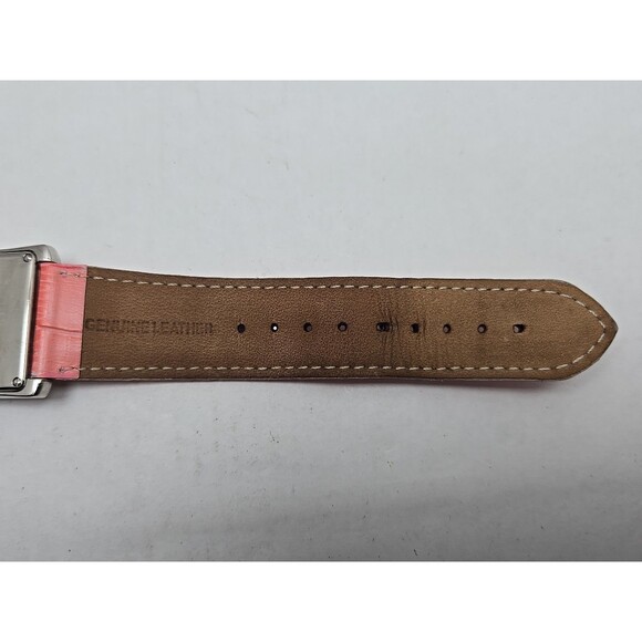 Honora Tank Swiss Mother of Pearl Watch Pink Leather Quartz New Battery Womens - Picture 11 of 12